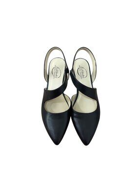 Lifestride Womens Black Slingback Heels SZ 9 Magnetic Simply Comfort Pointed Toe